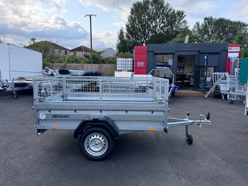 Zaslaw 205su (7ftx4ft) single axle tipping trailer with 40cm mesh