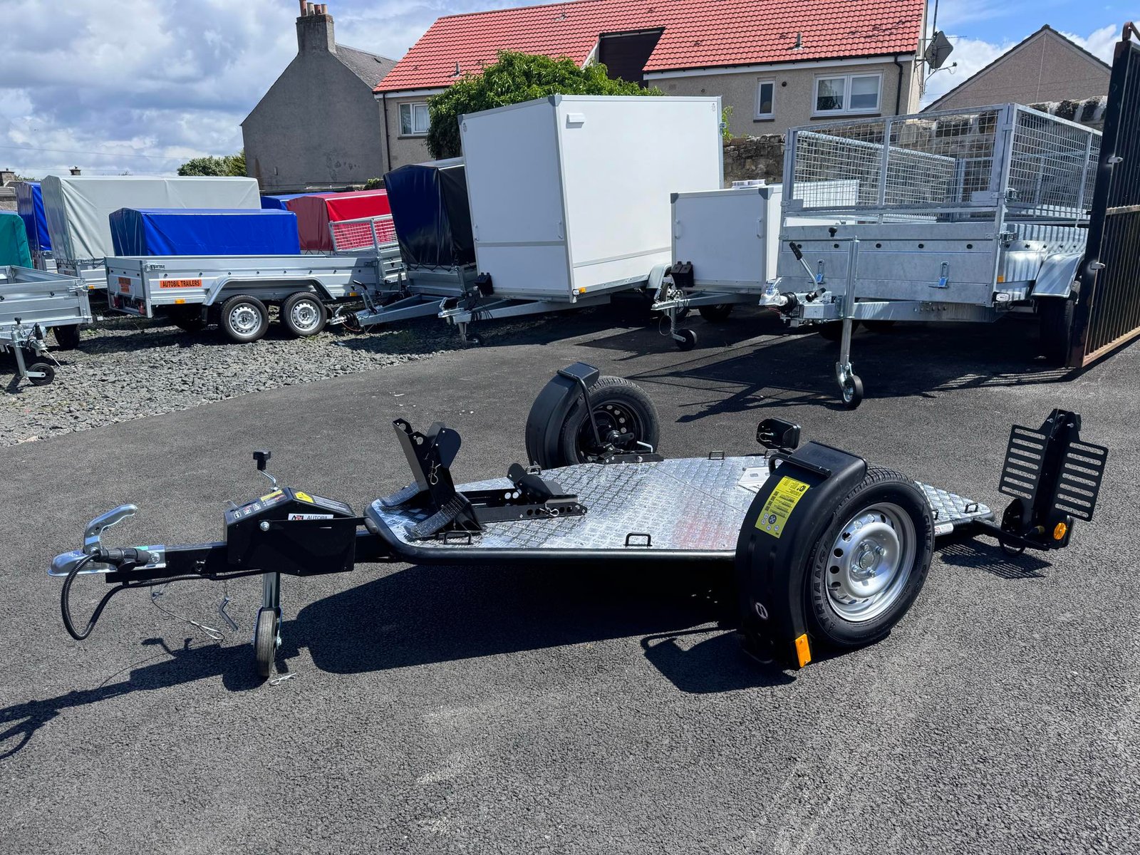 Lorries Single Motorbike Foldable Tiltbed Trailer 750KG