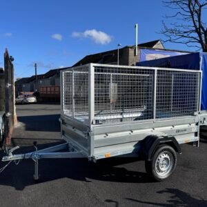 Zaslaw 205su (7ftx4ft) single axle tipping trailer with 80cm mesh