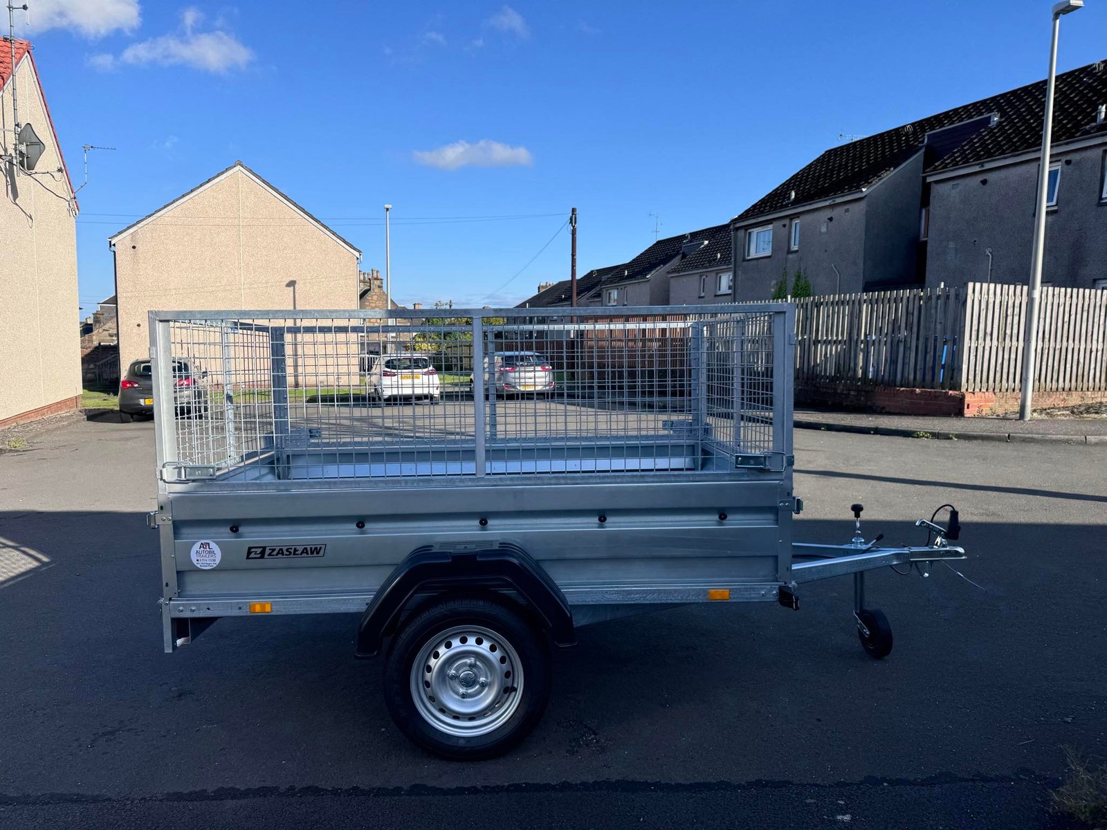 Zaslaw 205su (7ftx4ft) single axle tipping trailer with 60cm mesh