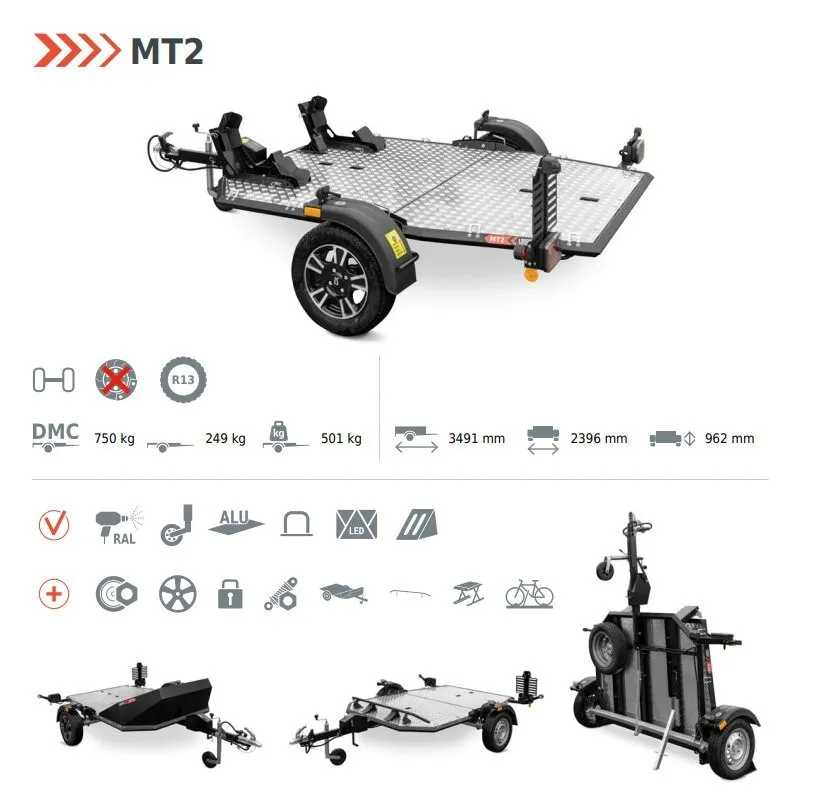 Lorries new motorcycle trailer two bike trailer folding 750kg - Image 28