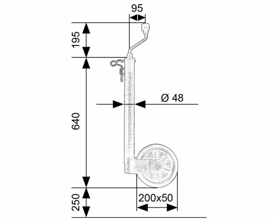 ALKO HEAVY DUTY JOCKEY WHEEL WITH THE BRACKET AL-KO 249804, 1223614 300kg - Image 6